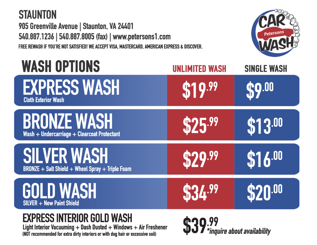 Petersons Car Wash Greenville Avenue Staunton